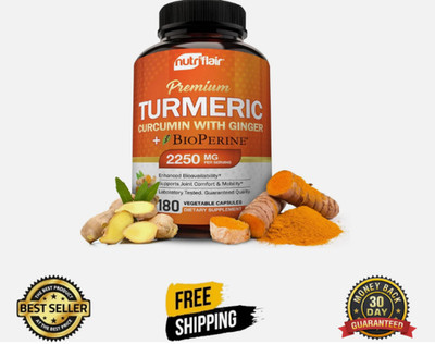 Turmeric curcumin with ginger Black Pepper for Enhanced Absorption New