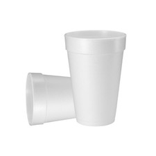 16oz Disposable White Foam Cups Pack of 50 Insulated Hot Cold Drinking