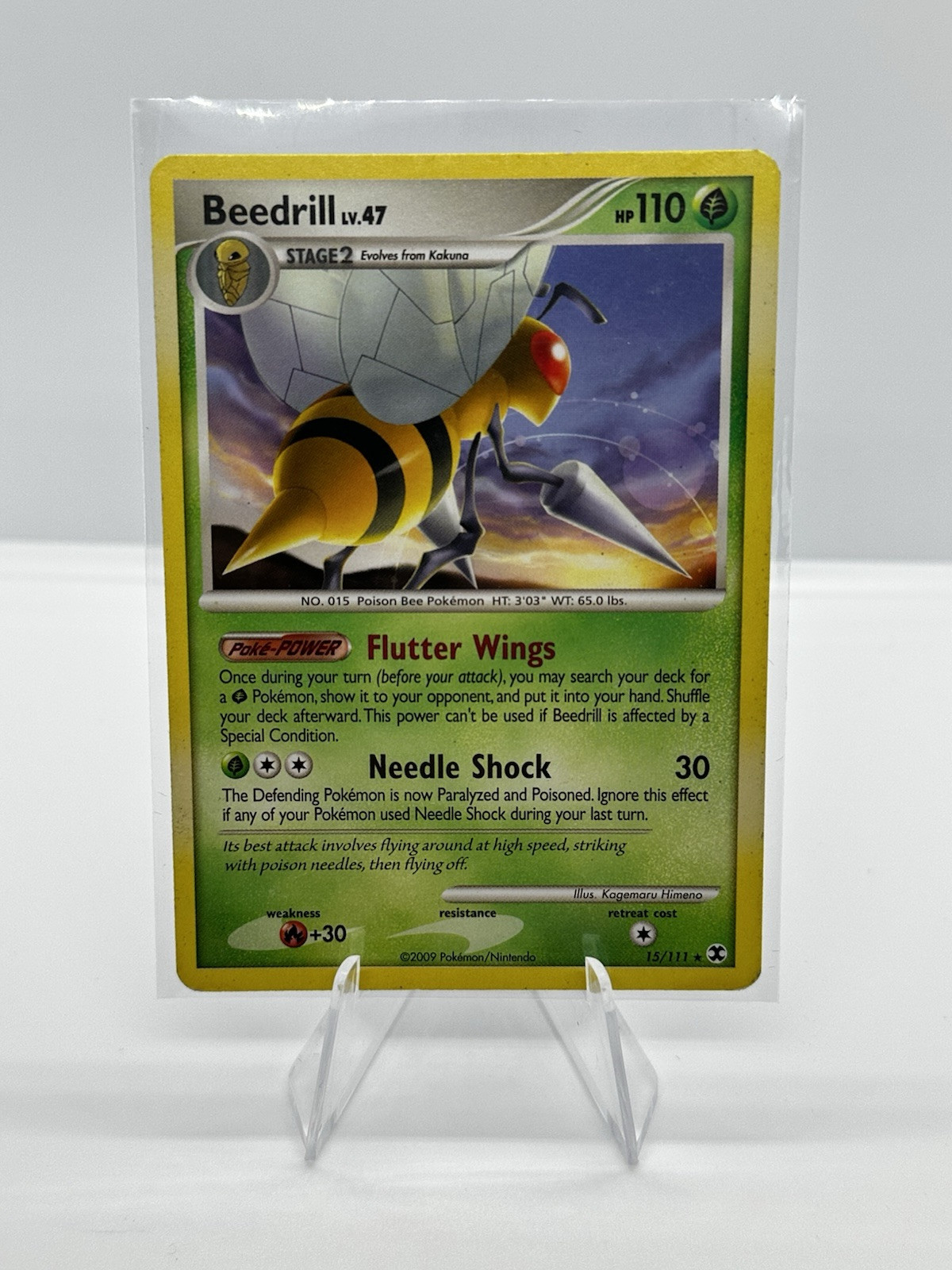 Pokemon TCG Beedrill LV.47 15/111 Rising Rivals 2009 Rare