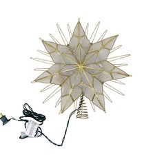 Kurt Adler UL3065 7-Point Natural Capiz Star Lighted Treetop, 14"