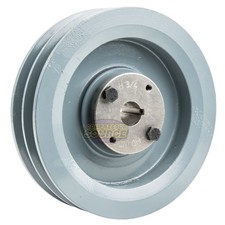 Cast Iron 6.5" Dual Groove Belt B Section 5L Pulley with 3/4" Sheave Bushing