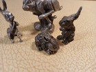 Lot Of 4 Vintage Pewter Rabbits•Hudson Fine Pewter•small Pair•funny Bunny Carrot — photo 2