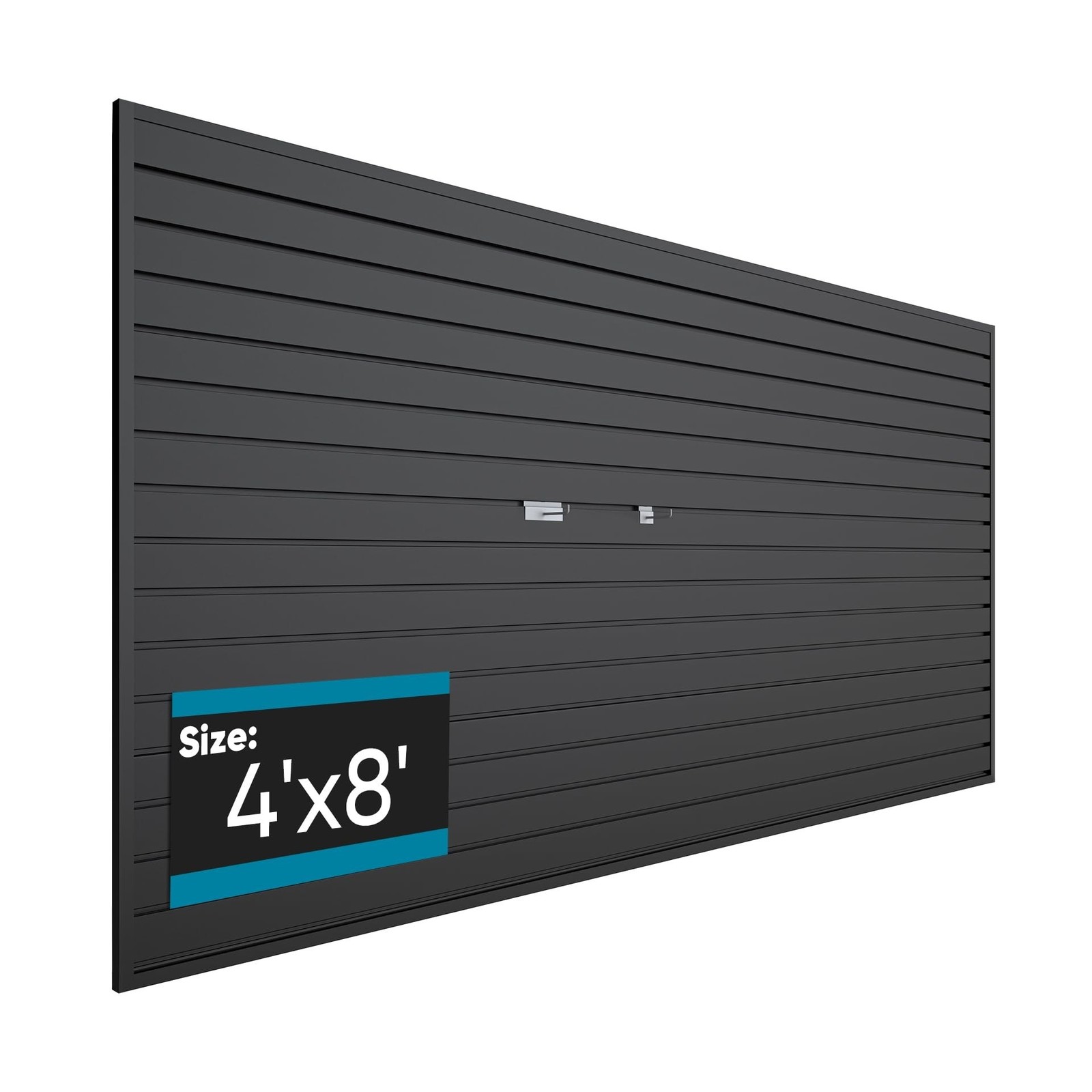 PVC Slat Wall Paneling 4x8 ft, Garage Organizer Storage System, Black Slatwal...