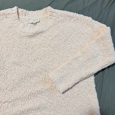Studio B By Bobeau Pale Pink Textured Popcorn Sweater Women's Large