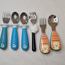 Munchkin The First Years Baby Forks Spoons, Blue Black, Stainless Steel