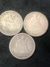 SEATED LIBERTY QUARTER LOT F*.        FULL LIBERTY X3 -1854-O 1854-O  1853P*SEE