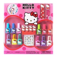 Hello Kitty Water-Based Nail Polish Set, Peel-Off Set with Glittery  Opaque ...