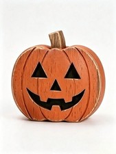 Halloween Wooden Pumpkin Ghost Black Cat Figurine Jack O Lantern Fall Decor
