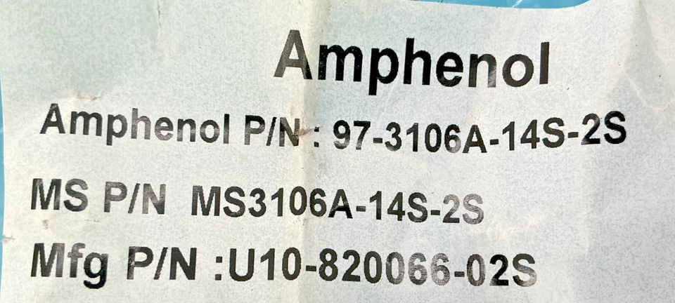 New Amphenol 97-3106A-14S-2S Circular Connector Plug 4-Pin U10-820066-02S - Image 2 of 4