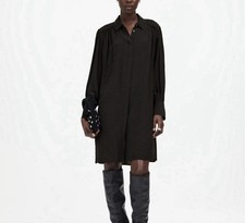 Madewell Relaxed Button-Front Mini Dress - Size M - NWT - Black