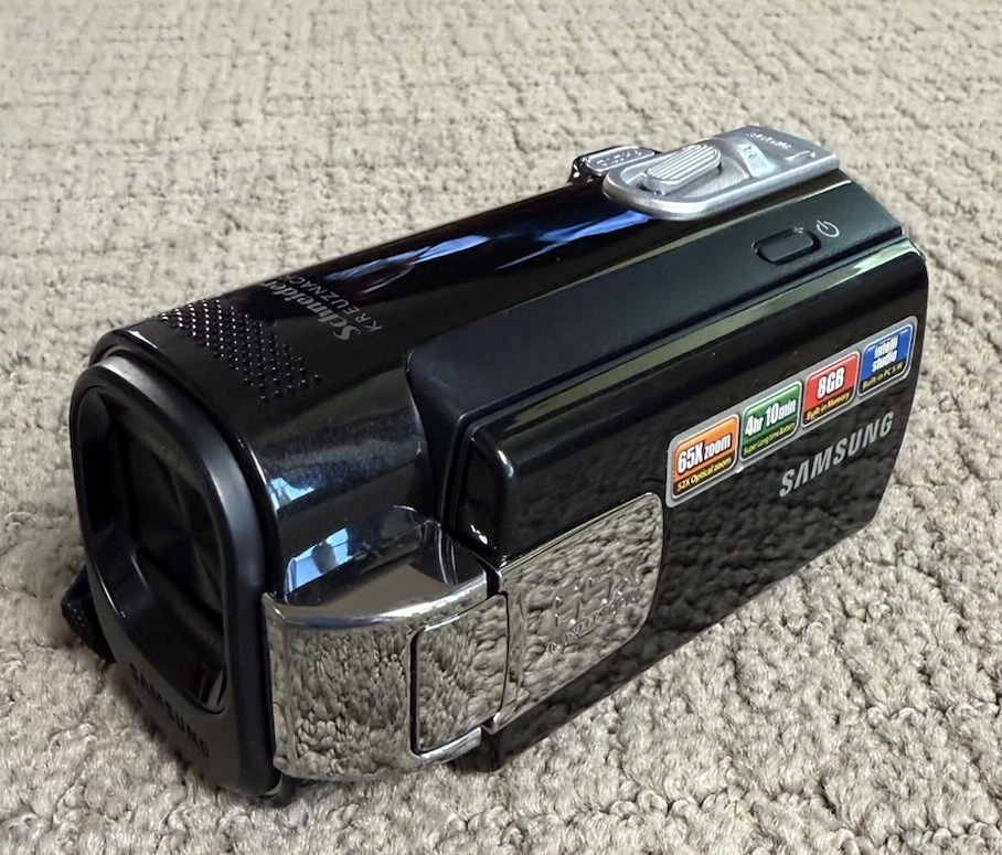 Videocámara flash Samsung FlashCam SMX-F43BN cámara negra con batería estuche SD probado Foto 4 de 4