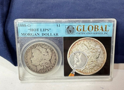 1888 O Morgan HOT LIPS 90% Silver Dollar Coin Global Certification Services
