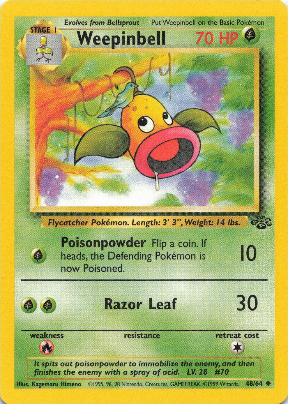 Pokemon - Weepinbell #48/64 - Jungle Unlimited