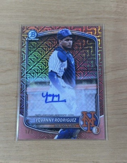 2025 Bowman Chrome Prospects - Yovanny Rodriguez Mega Box Rose Gold Mojo Auto 1/1