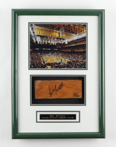 Signed Bill Russell Game Used Worn Boston Garden Wood Floor Autographed Auto BAS