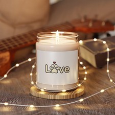 Love Paw Logo Candle, Soy Jar Candle Dog Mom Dog Dad, Fur Baby