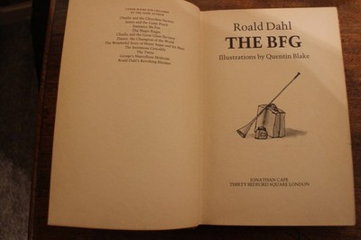 The BFG Roald Dahl True First Edition 1st Print Jonathan Cape 1982 EARLY PRINT