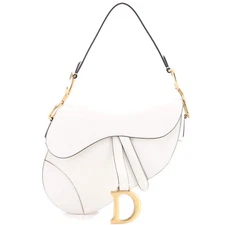 Christian Dior Saddle Handbag Leather Medium