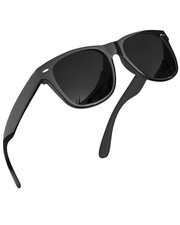 Super Dark Black Lens Men's Sunglasses Classic 80's Stylish Trendy Shades Bl...