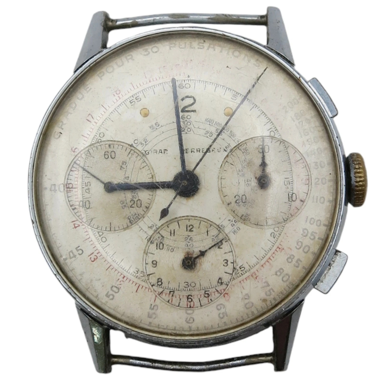 Girard Perregaux — Girard-Perregaux Valjoux 71 Vintage Chronograph Watch For Repair