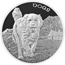 FIJI DOGS 1 OZ SILVER COIN 2022 BU IN CAPSULE 50 CENTS