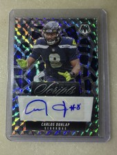 2025 Panini Mosaic Scripts Carlos Dunlap #SCR-35 Auto Prizm Holo Seahawks