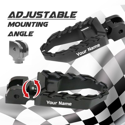Custom Text Black Front Wide Foot Pegs For XVS950 Bolt R 14-18 19 20 21 22 23 24