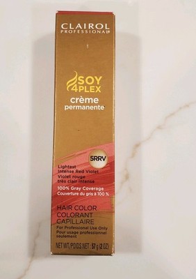 Claire Soy 4Plex Creme Permanente Hair Color 2oz  5RRV Lightest Red Violet
