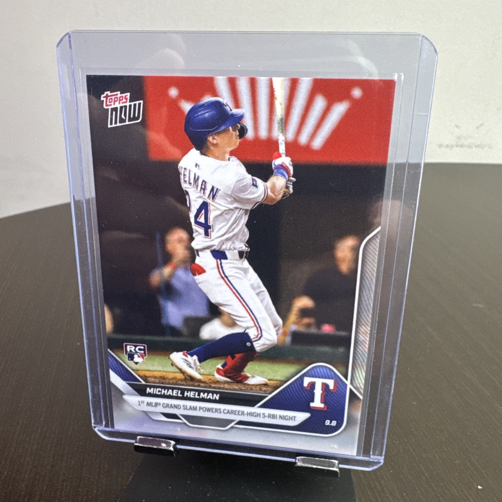 Michael Helman - 2025 MLB Topps Now Card 679 - 1st Grand Slam Rangers RC