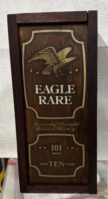 Eagle Rare Kentucky Bourbon Whiskey DBL Wood display box 10 yrs, 101 proof NICE!