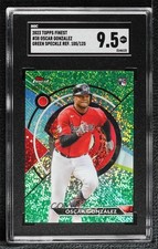 2023 Topps Finest Green Speckle Refractor /125 Oscar Gonzalez SGC 9.5 Mint+ 14p0