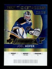 JOEL HOFER 2021/22 UD CREDENTIALS #117 DEBUT TICKET ACCESS YELLOW #/249 BF4823