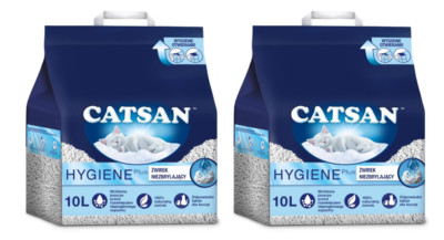 Catsan Hygiene plus Katzenstreu Nicht Klumpend 100% natürliche Einstreu 2x10l