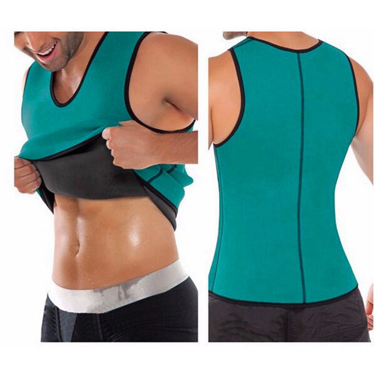 Mens Slimming BODY SHAPER Neoprene Weight Loss Vest Sweat Suit Sauna