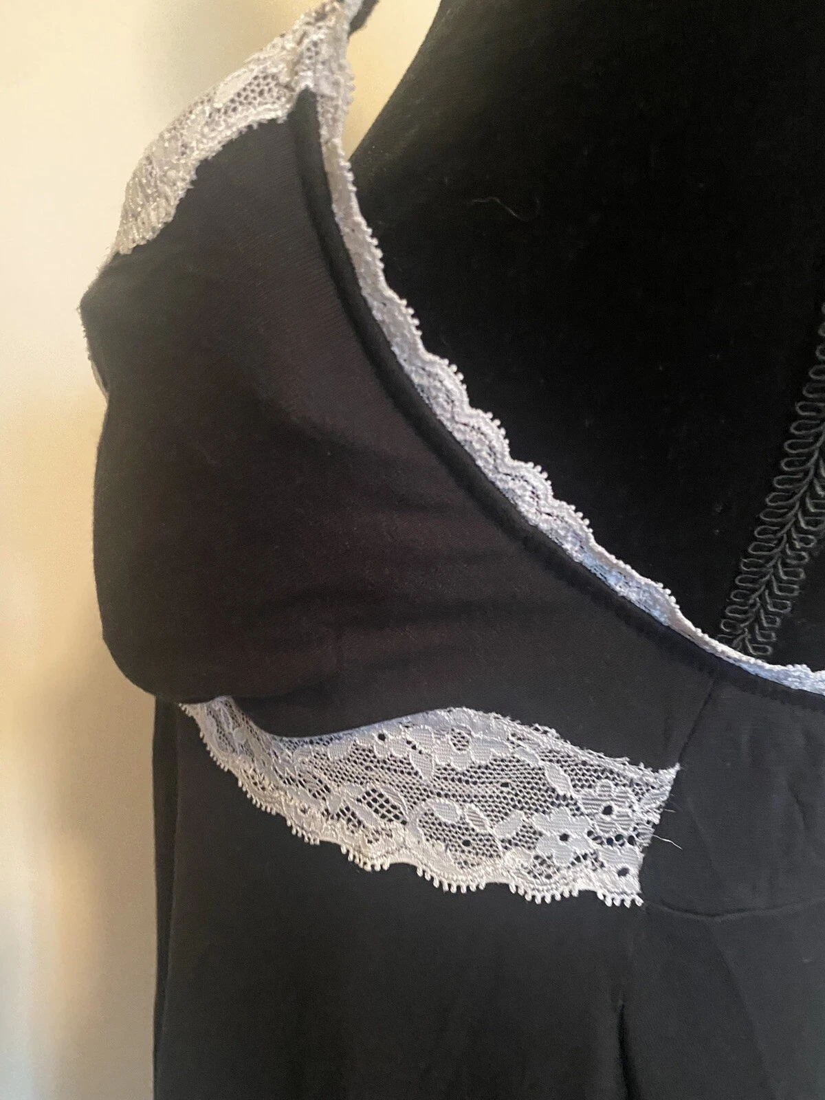 UNDERCOVER VICTORIA’S SECRET ABITO DA NOTTE SLIP DONNA NERO PIZZO ORLO LINGERIE TAGLIA LARGE