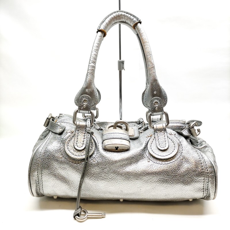 Chloe Hand Bag Silver Leather 1363278 Chloe Hand Bag Silver Leather 1363278