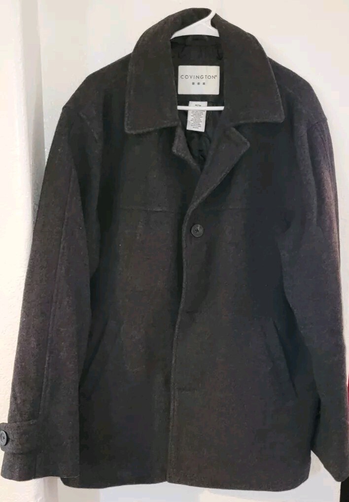 Covington Men's Classic Black Wool Coat Sport Jacket Size M