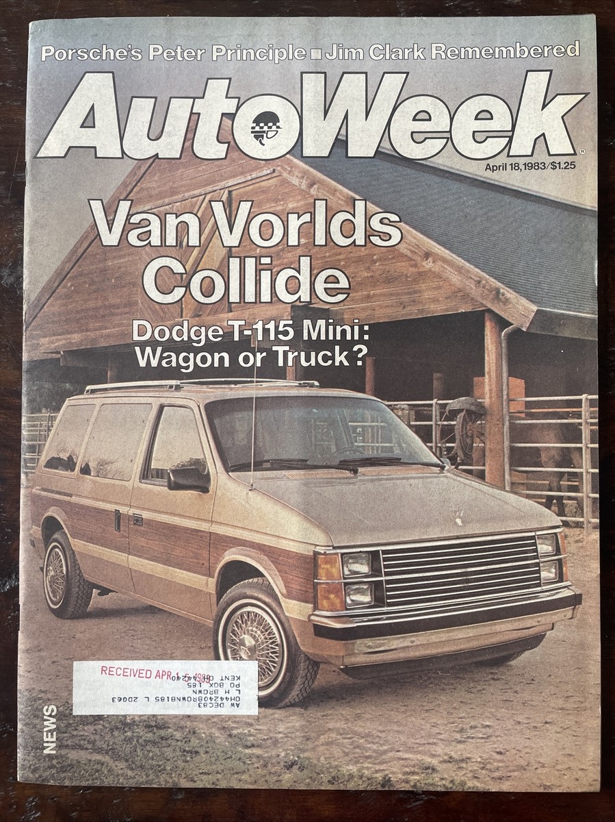 1983 AutoWeek Magazine Chrysler Dodge T-115 Minivan