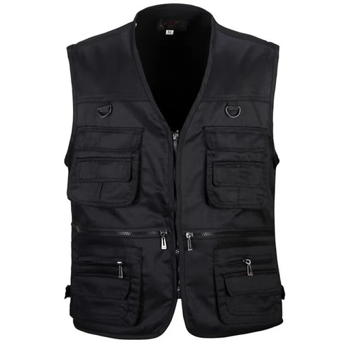 Mens Multi Pocket Vest Cargo Utility Fishing Hiking Camping Gilet Waistcoat Tops - Picture 15 of 17