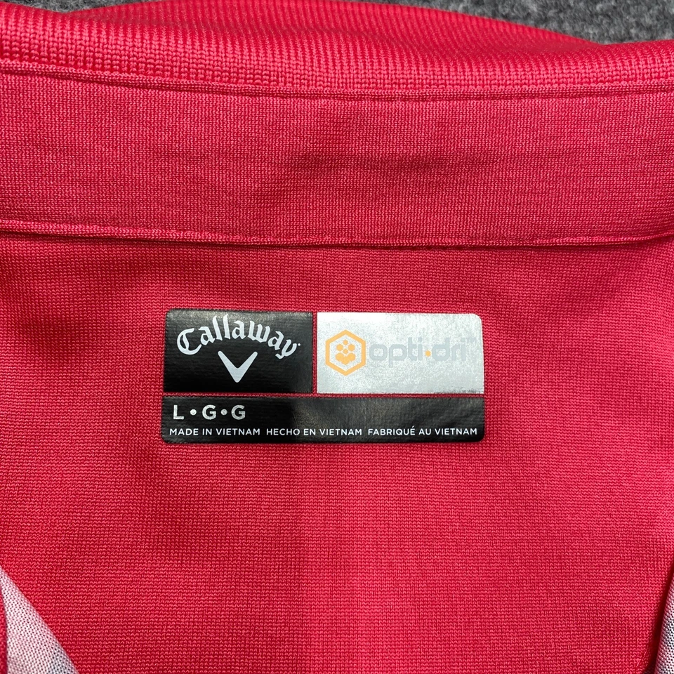 Camisa Polo Callaway Para Hombre Grande Rosa Rayas Golf Rendimiento Elastizada Foto 3 de 4