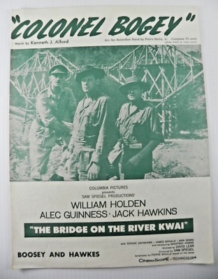 ''Colonel Bogey''- 1958 Sheet Music~William Holden~Alex Guiness Arr. for Accordion