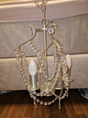 Kronleuchter mit Glitzersteinen, IKEA, silber - Bild 2 von 11