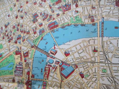 C1951? CHICHESTER'S PICTURE MAP OF LONDON Festival Edition DOUBLE-SIDED Rail BUS - Picture 14 of 22
