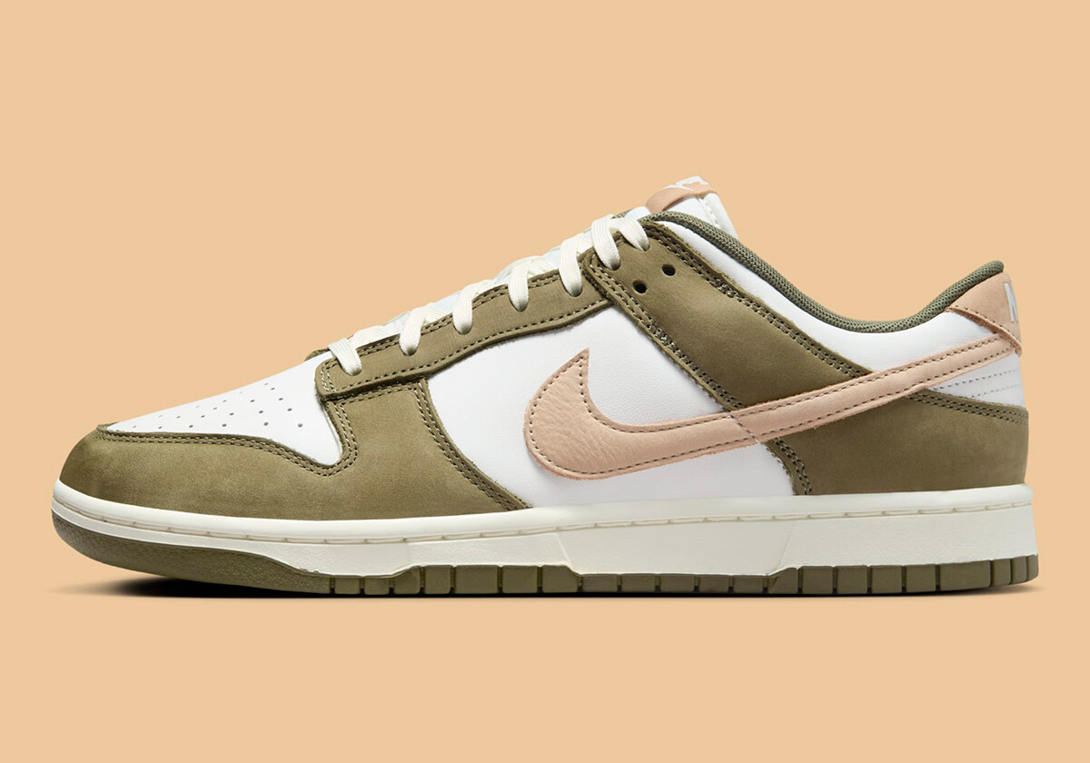 Мужские кроссовки Nike Dunk Low Retro PRM Medium Olive Summit White Sail из конопли FQ8250-200 sz 11