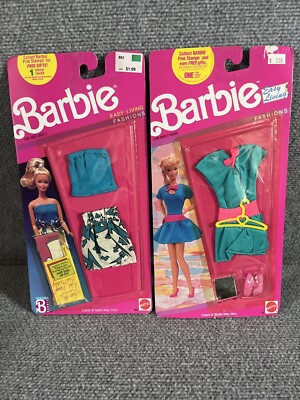 Vintage Barbie Easy Living Fashions Outfit Lot Of 2  #772 #8594 Mattel 1990 NOS
