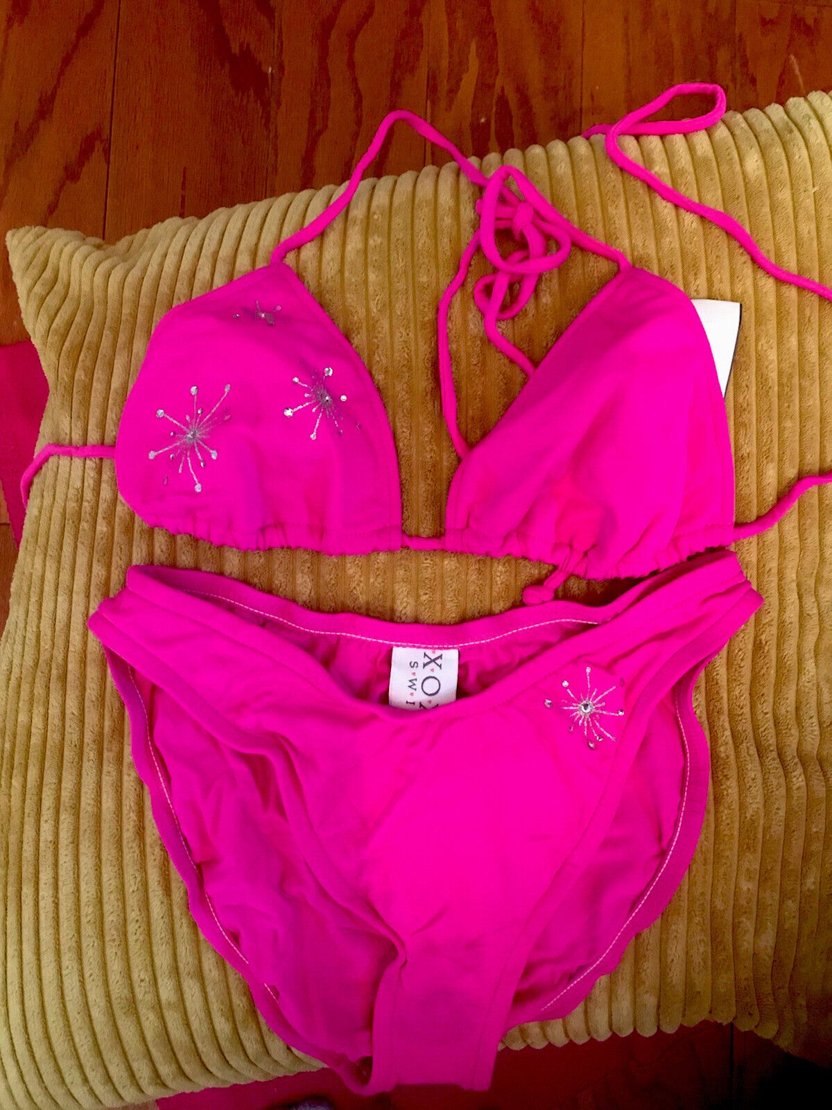 XOXO Swimwear swimsuit Bathing suit 2 piece Hot pink Halter Small eBay
