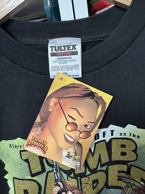 Vintage Tultex Tomb Raider Starring Lara Croft Black T-Shirt PS1