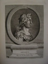 Beautiful portrait engraving 18th century Arnoul Arnulf of Carinthia Arnulf of Carinthia