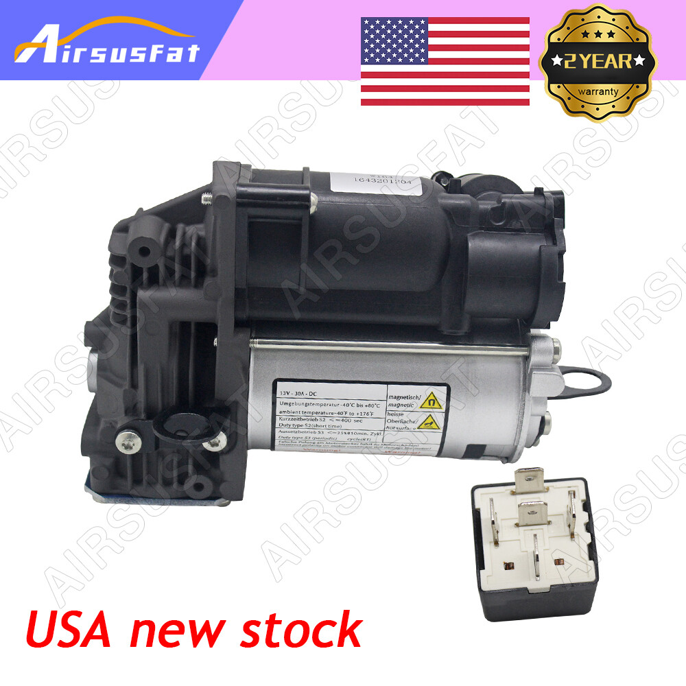 For Mercedes GL ML Class W164 GL450 Air Suspension Compressor+Relay+Air Valve US-image