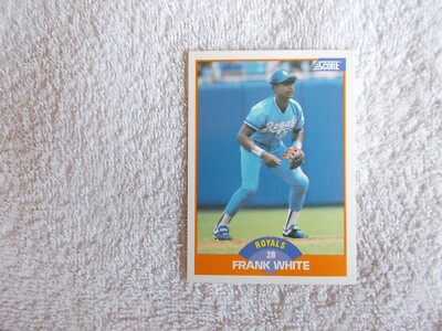 Score MLB 1989 ''FRANK WHITE'' #390 Kansas City Royals Trading Card n32